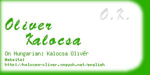 oliver kalocsa business card
